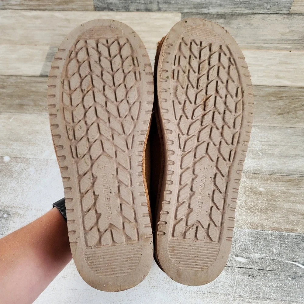Koolaburra by UGG Burree Mens Slippers Sz 9 Chestnut Suede Slip-On Fleece Lined